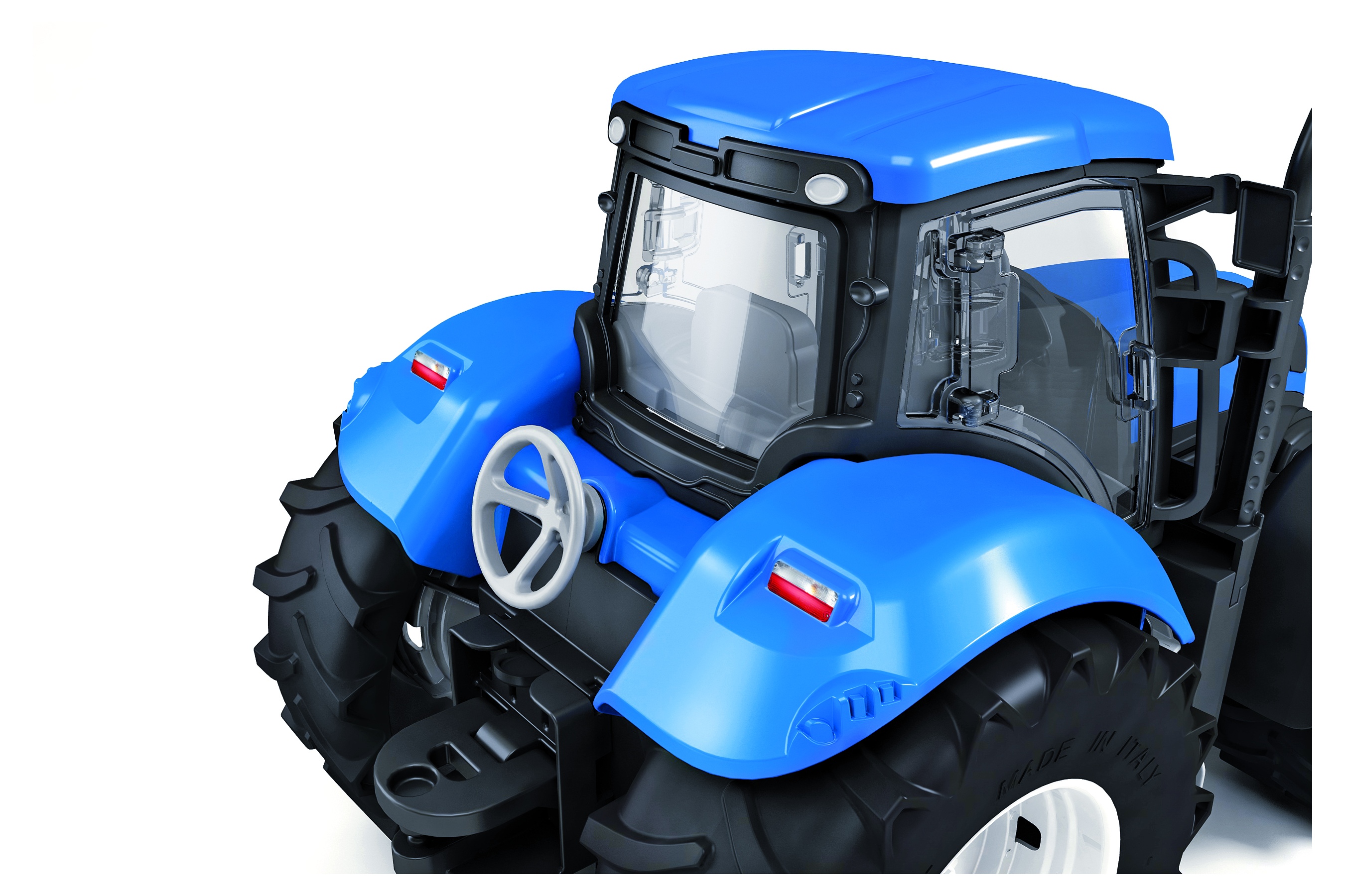 Large Real Looking Colorful Blue Plastic Toy Tractor Outdoor Summer