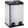 STAINLESS STEEL RECYCLING PEDAL BIN WITH BLACK LIDS