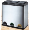 STAINLESS STEEL RECYCLING PEDAL BIN WITH BLACK LIDS