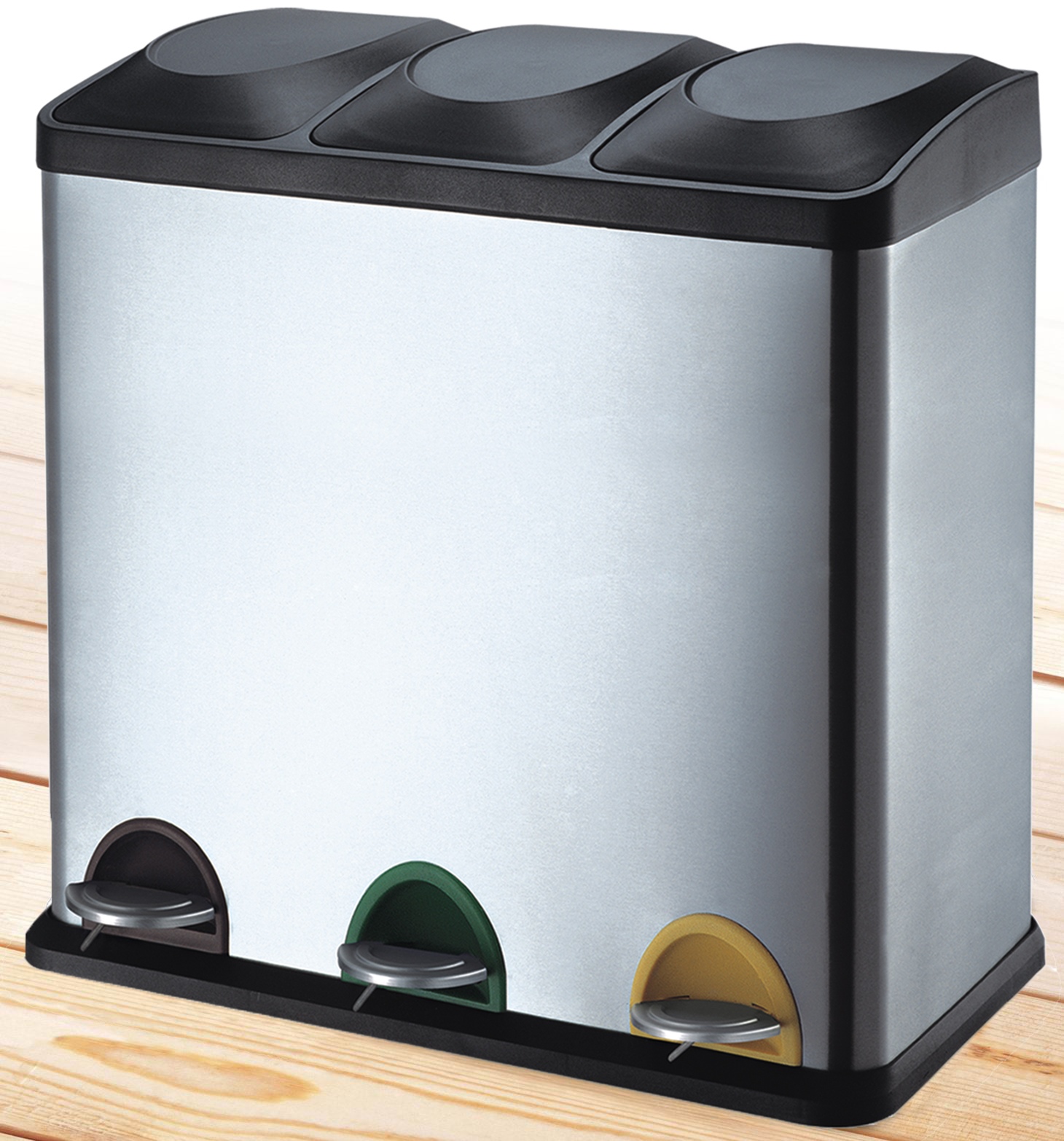 2 Compartments URBNLIVING Contenedores de Basura de Reciclaje de Acero