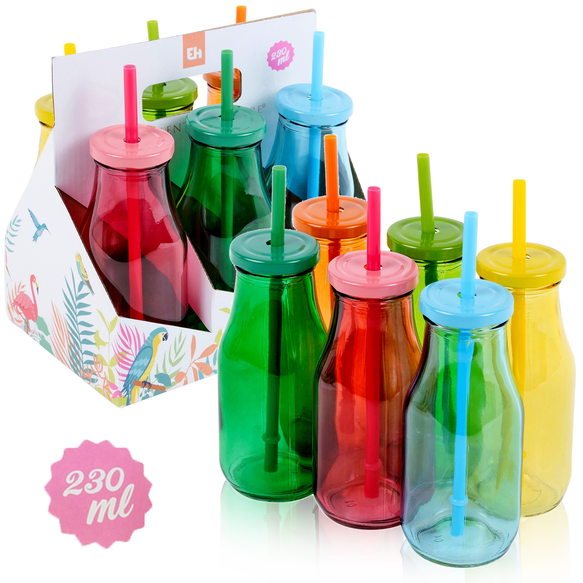 drinking glass with lid and straw