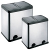 2 COMPARTMENT STAINLESS STEEL SATIN FINISH PEDAL BIN