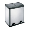 2 COMPARTMENT STAINLESS STEEL SATIN FINISH PEDAL BIN