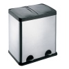 2 COMPARTMENT STAINLESS STEEL SATIN FINISH PEDAL BIN