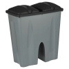 Black Square Duo Recycling Bin [129018]