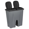 Black Square Duo Recycling Bin [129018]