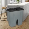 Black Square Duo Recycling Bin [129018]