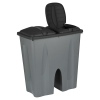 Black Square Duo Recycling Bin [129018]