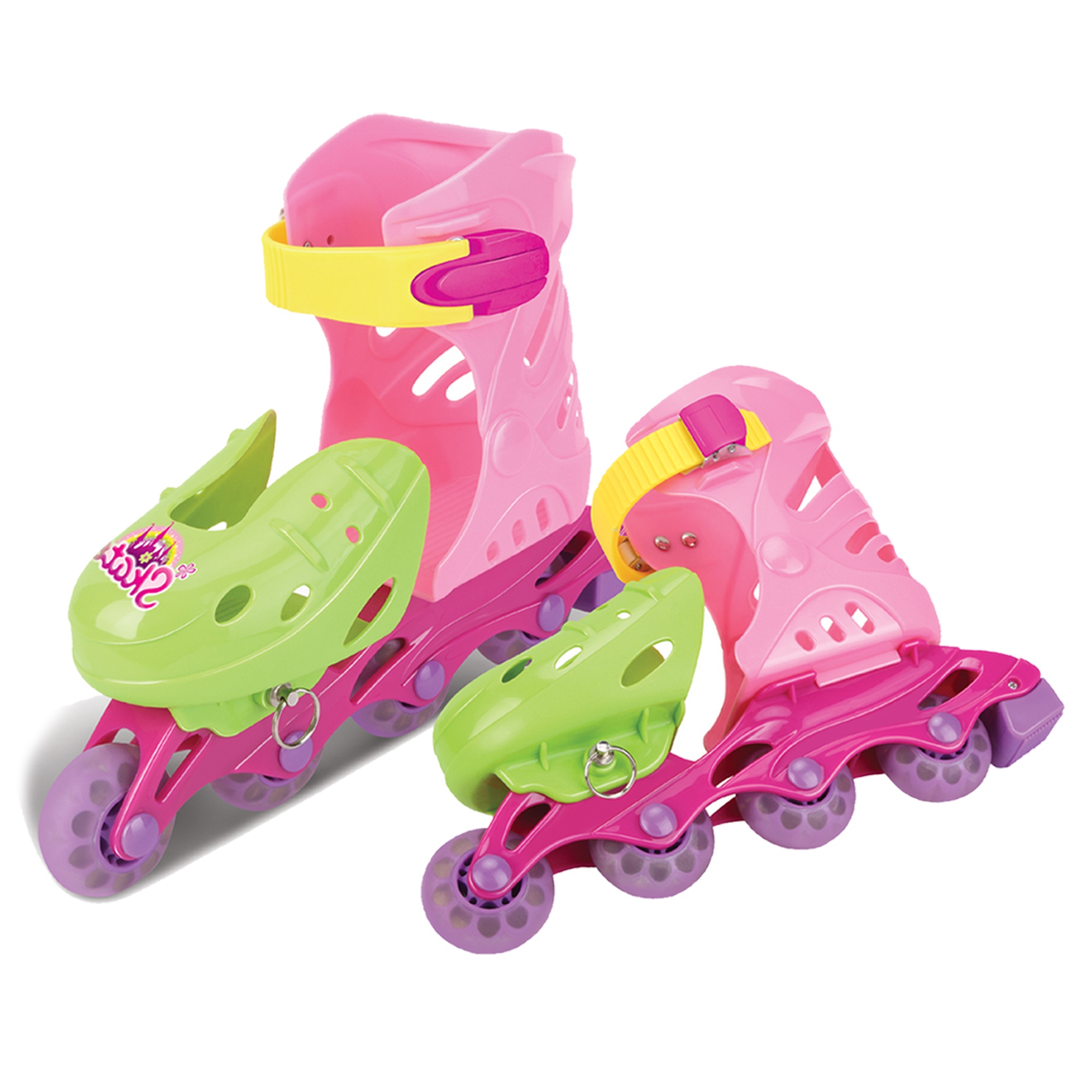 Kids 4 Wheels In Line Roller Blades Skates Boys Girls Adjustable Size