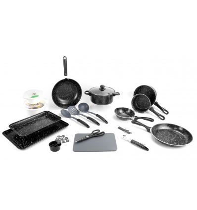 21 Pc Kitchen Starter Pack Black Marble [801017]