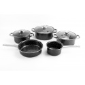 8 Pcs Black Marble Cookware Set [801116]