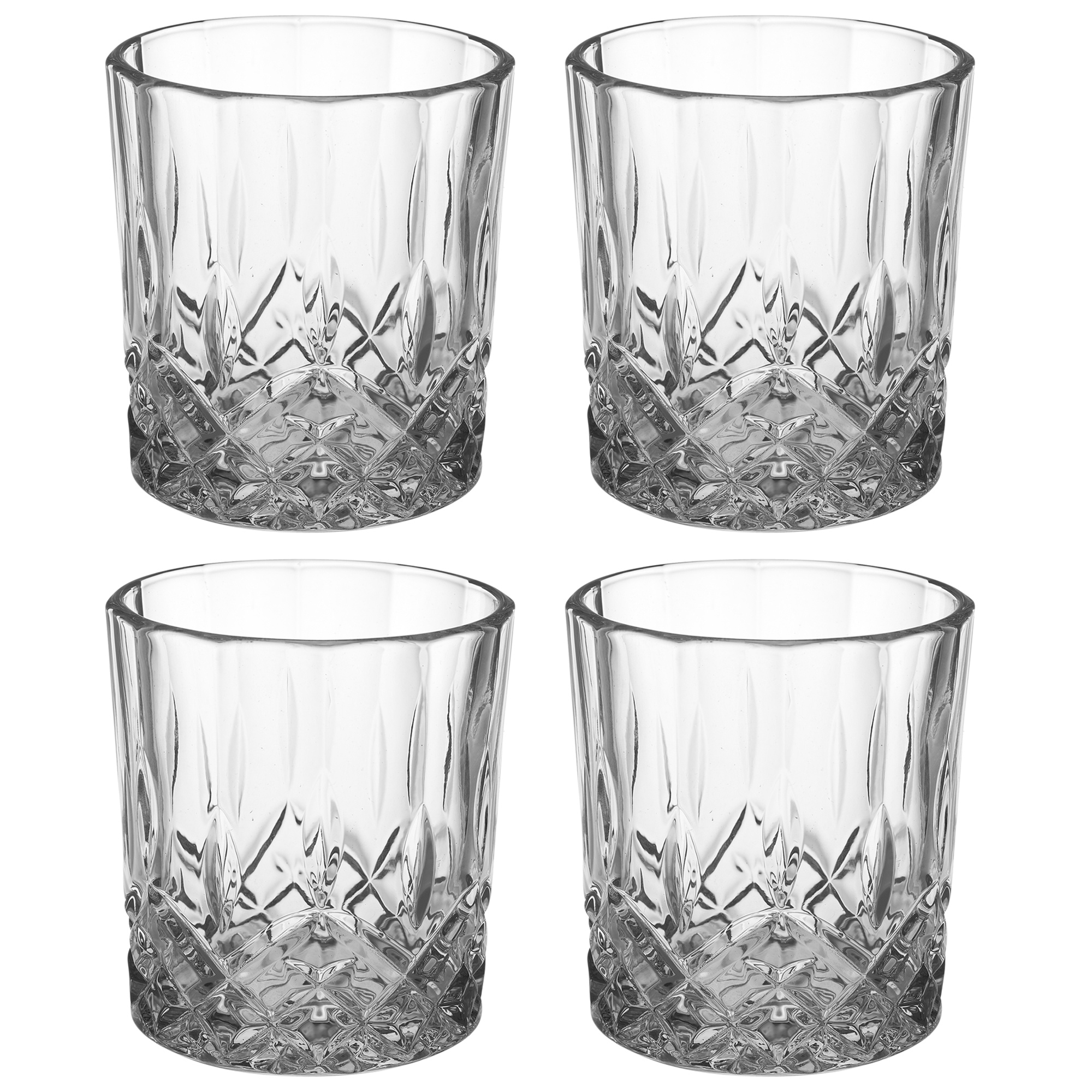 4 PCS 300ml Whiskey Tumblers Crystal Lead Free Drinking Glasses Gift