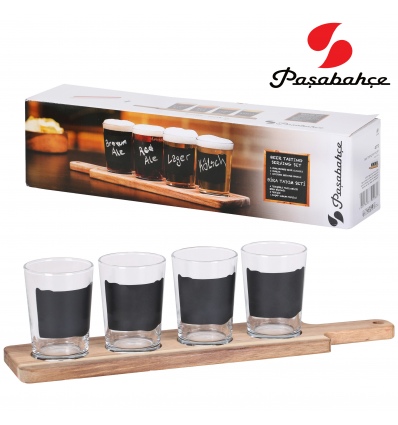 Pasabahce - 4 Beer Serving  Glasses + 2 Boards [384187]