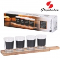 Pasabahce - 4 Beer Chalk Glasses + Wooden Board + 2 Chalks [384187]