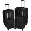 Four Piece 4 Wheel ABS Spinner Suitcase Set - Black