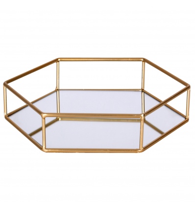 Hexagon Shaped Mirror Tray 34x30x5cm [533296]