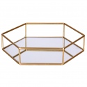 Hexagon Shaped Mirror Tray 34x30x5cm [533296]