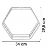 Hexagon Shaped Mirror Tray 34x30x5cm [533296]