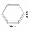 Hexagon Shaped Mirror Tray 30x26x5cm [533302]