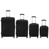 Four Piece 4 Wheel ABS Spinner Suitcase Set - Black