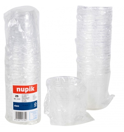 25 x Nupik Individually Wrapped Hygenic Hotel Glasses [017800]