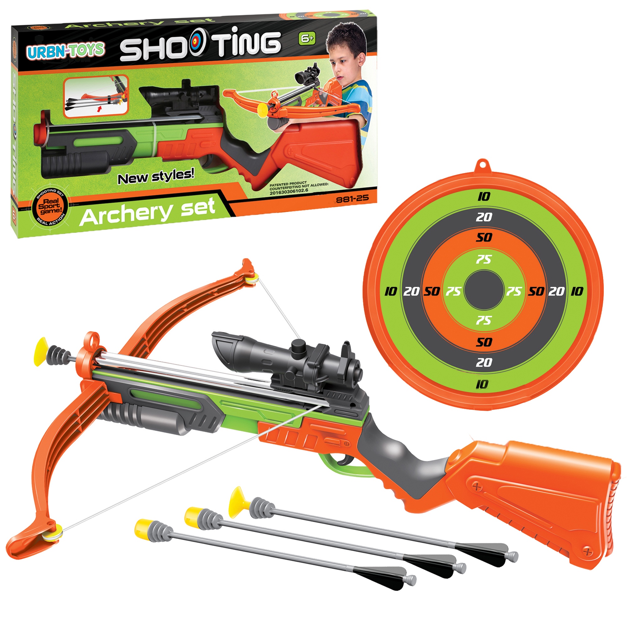 Crossbow Archery Set Dart Board Bow and Arrow Hunting Gun Laser Sight