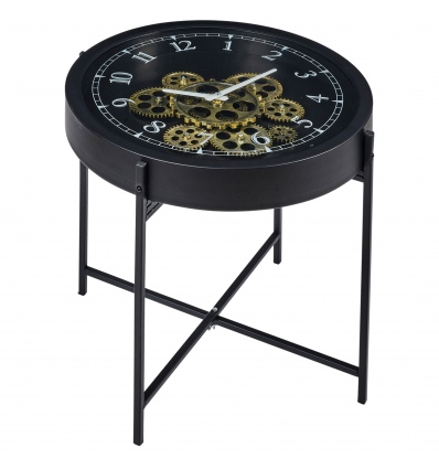 Clock Tea Table 42cm Black (208386)
