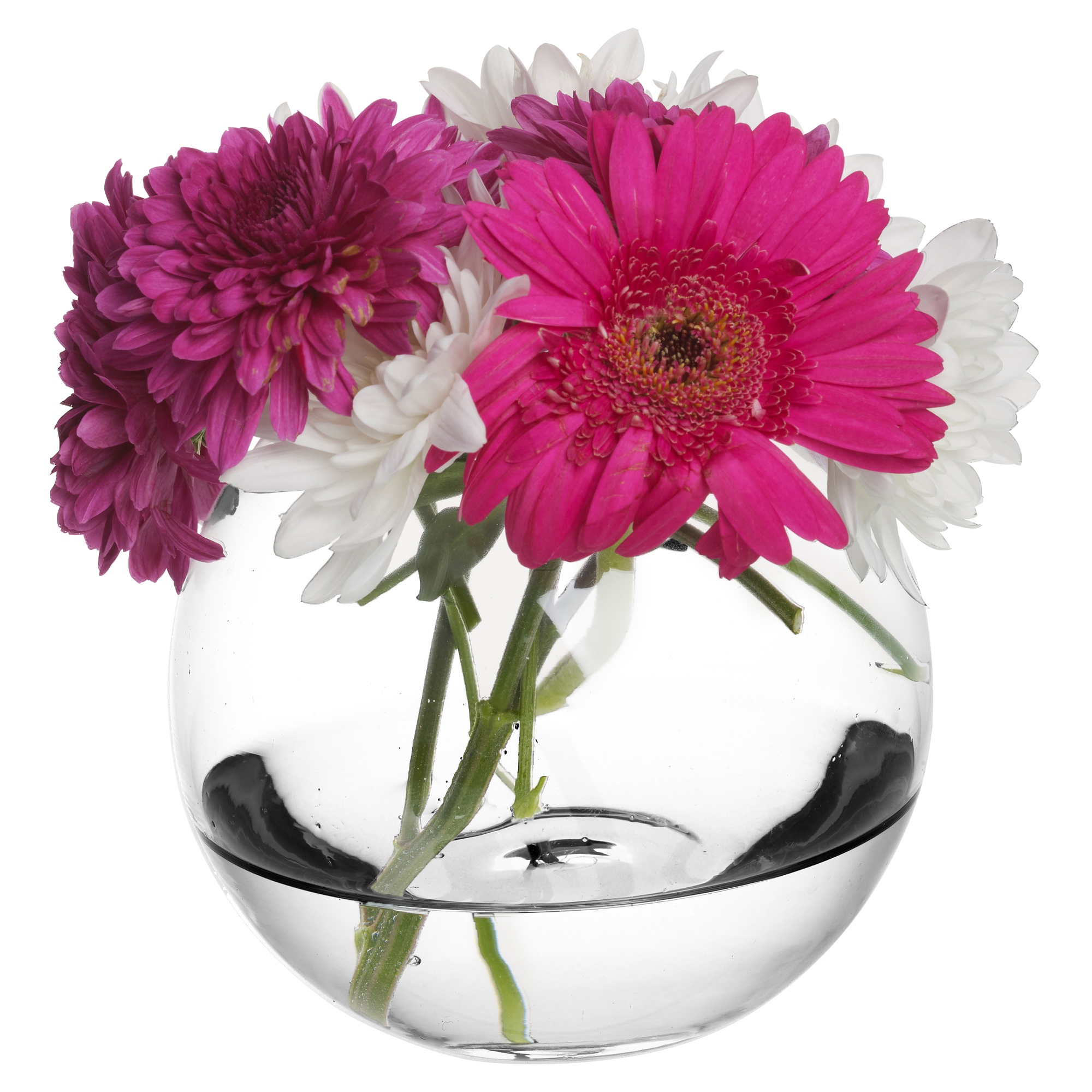 Round Glass Flower Vase Fish Bowl Modern Home Floral Display