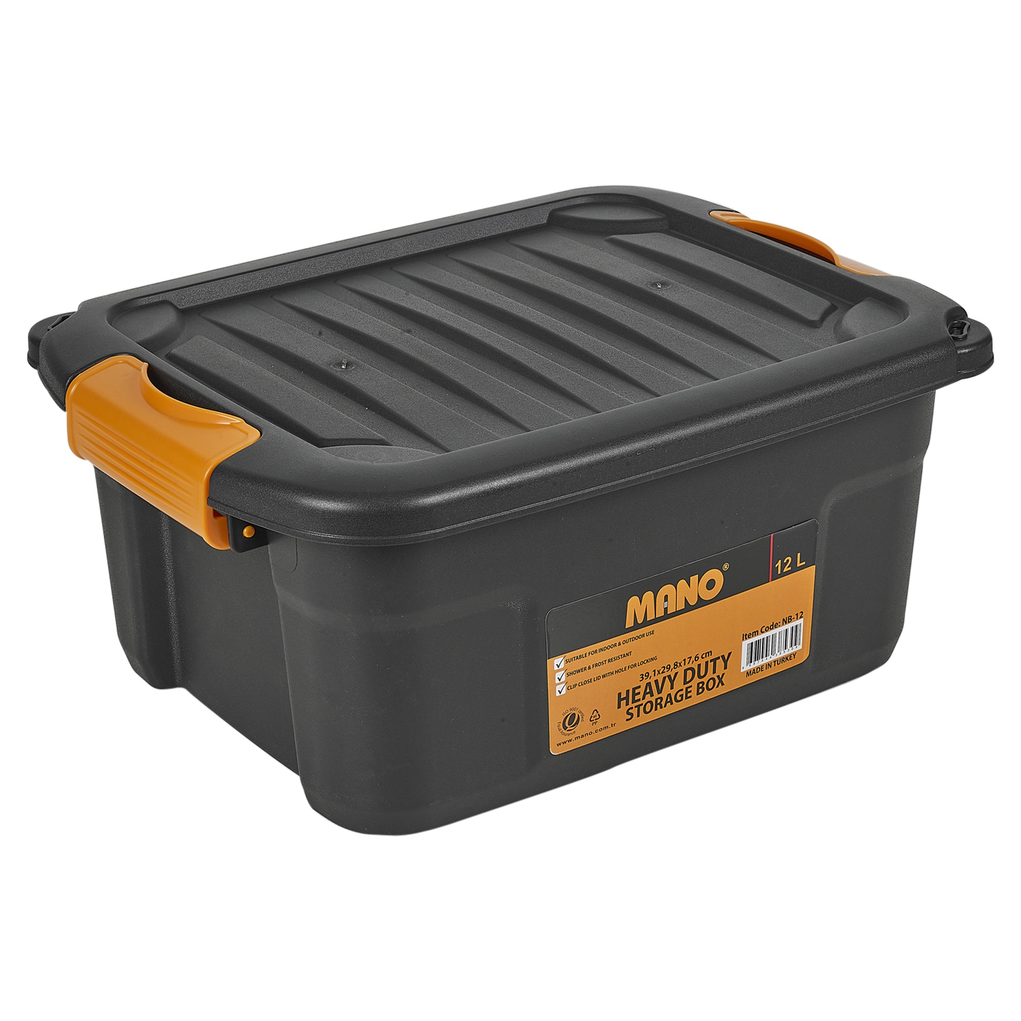 Heavy Duty Black Plastic Storage Box Lids & Handles Underbed