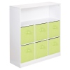 White Wide 7 Cube Bookcase [KD-066]