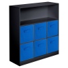 Black Wide 7 Cube Bookcase [KD-070]