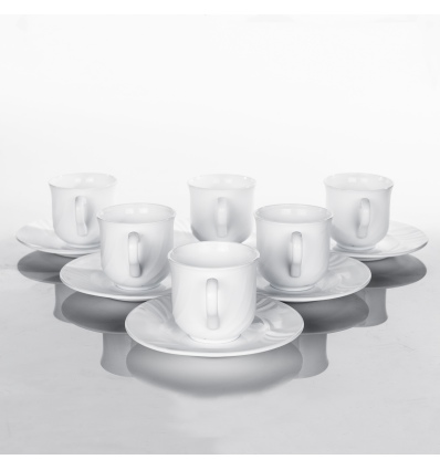 12 PCS Ebro Coffee Cups & Saucers 25cl [238377]