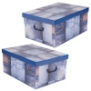 3 Collapsible Storage Boxes With Handles 37x31x16 cm