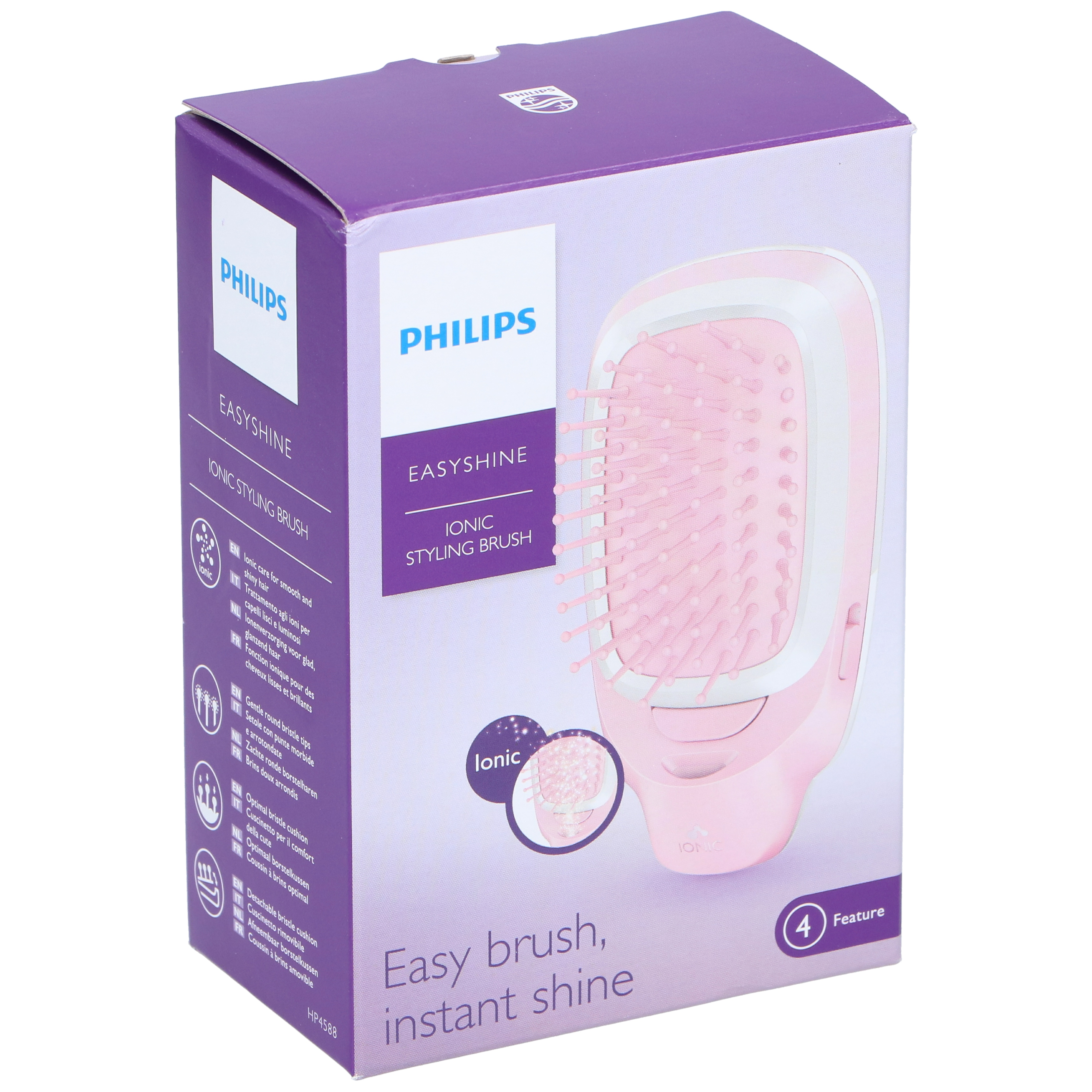 Philips Easyshine Ionic Stylish Brush Easy Use Gentle Bristle Tip Hair