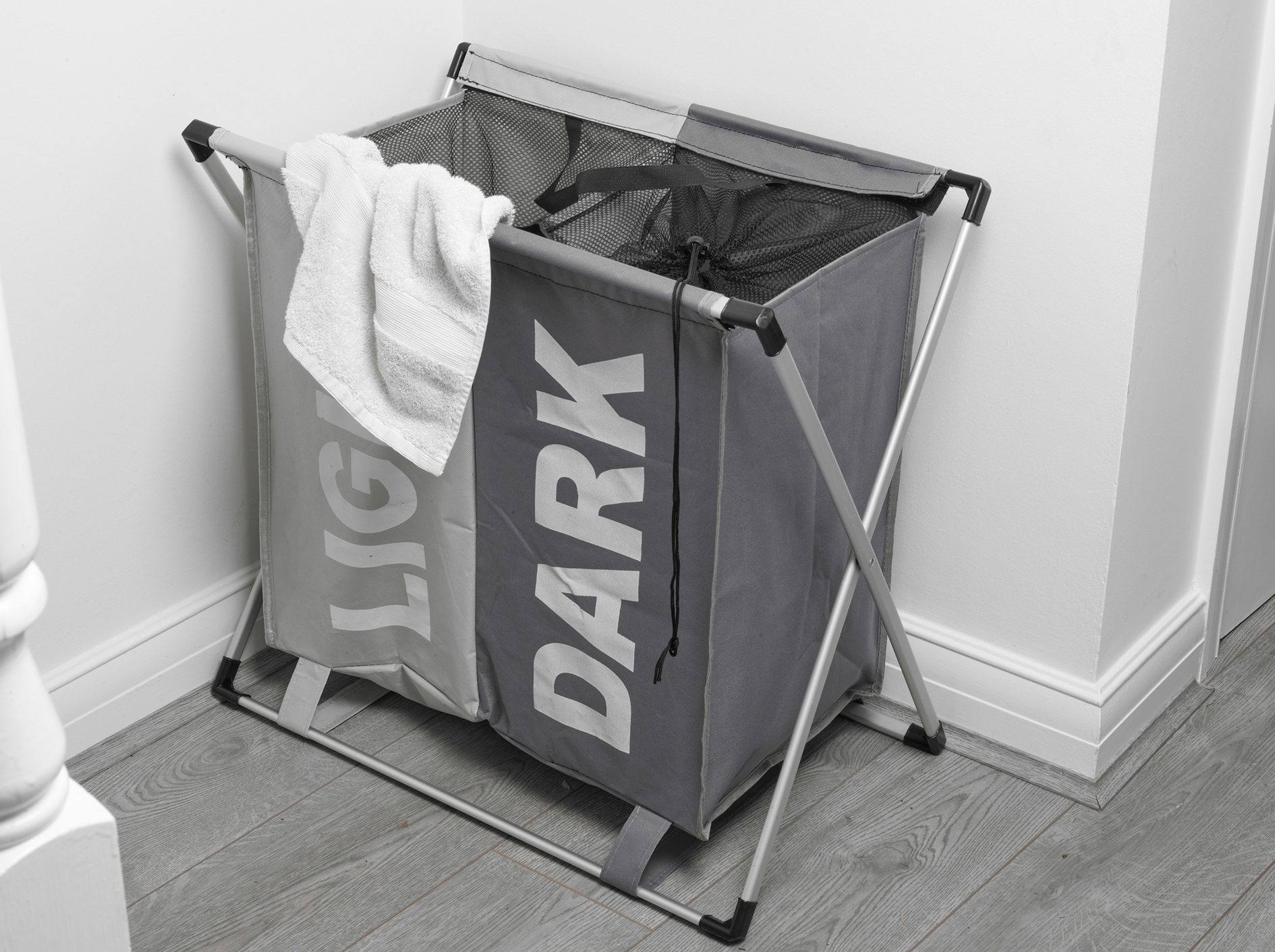 dark white colour laundry basket