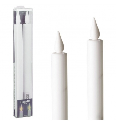 2 LED Dinner Candles 29cm - White Light [695049]