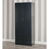 Tall 2 Door Wardrobe With 2 Drawers