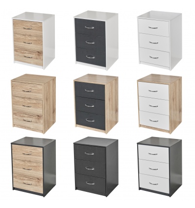 3 Drawer Bedroom Bedside Cabinet