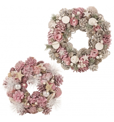 Wreath Pinecones Pink 24cm [138423]