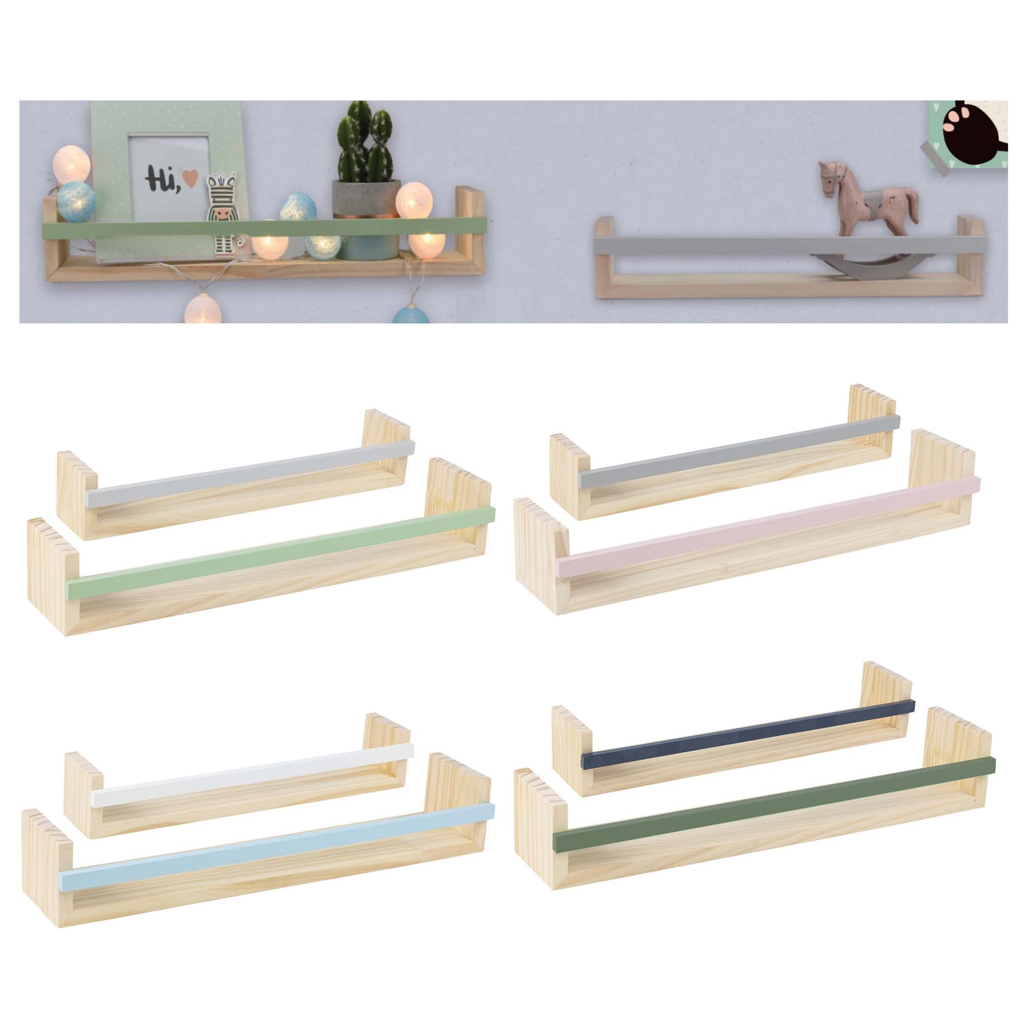 2 Pz IN Legno da Parete Mensola Display Scaffale Supporto di 2 Pz IN Legno da Parete Mensola Display Scaffale Supporto di