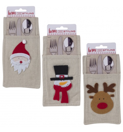 Jute Christmas Cutlery Bag [746532]