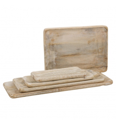 Whitewashed Wooden Serving Tray
