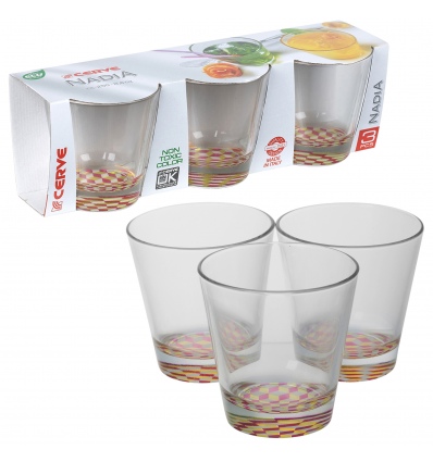 3 PCS Cube Giallo 25cl Drinking Glasses [865499]