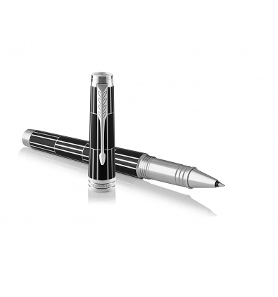 Parker 1931403 Premier Luxury Black Chrome Rollerball Gift Box Pen [314037]