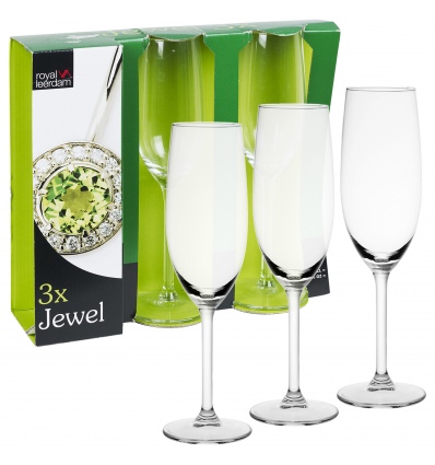 3 x 21cl Tall Stemmed Wine Flutes - Royal Leerdam [245714]