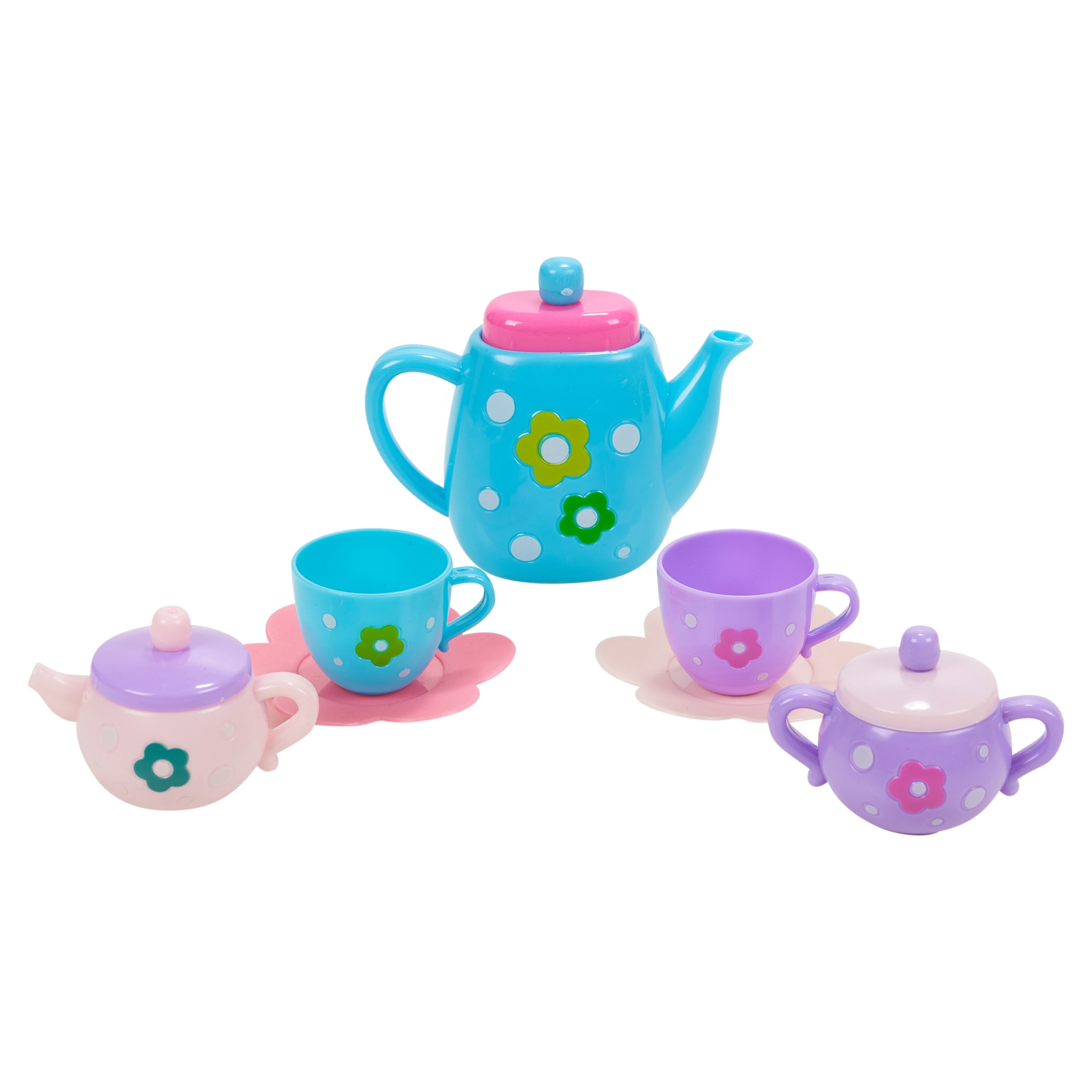 Childrens 10 PCS Tea Set Toy Teapot Cups Saucers Pretend Role Play Food