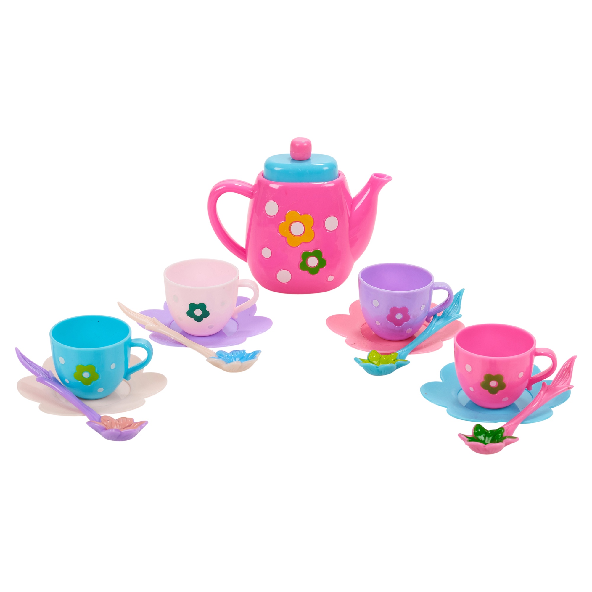 Childrens 10 PCS Tea Set Toy Teapot Cups Saucers Pretend Role Play Food