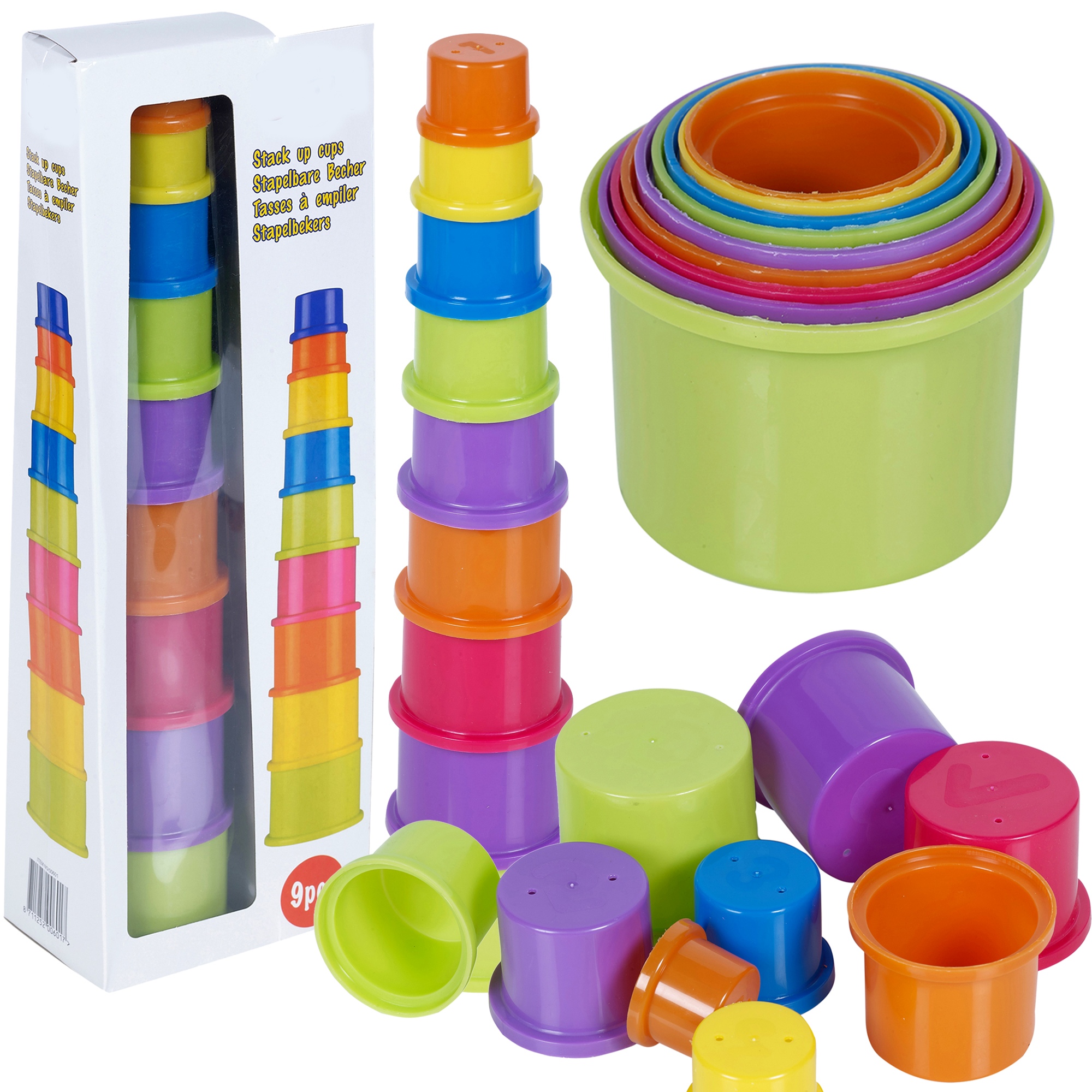 9pc Building Nesting Cups Baby Development Toys Blocks Stacking