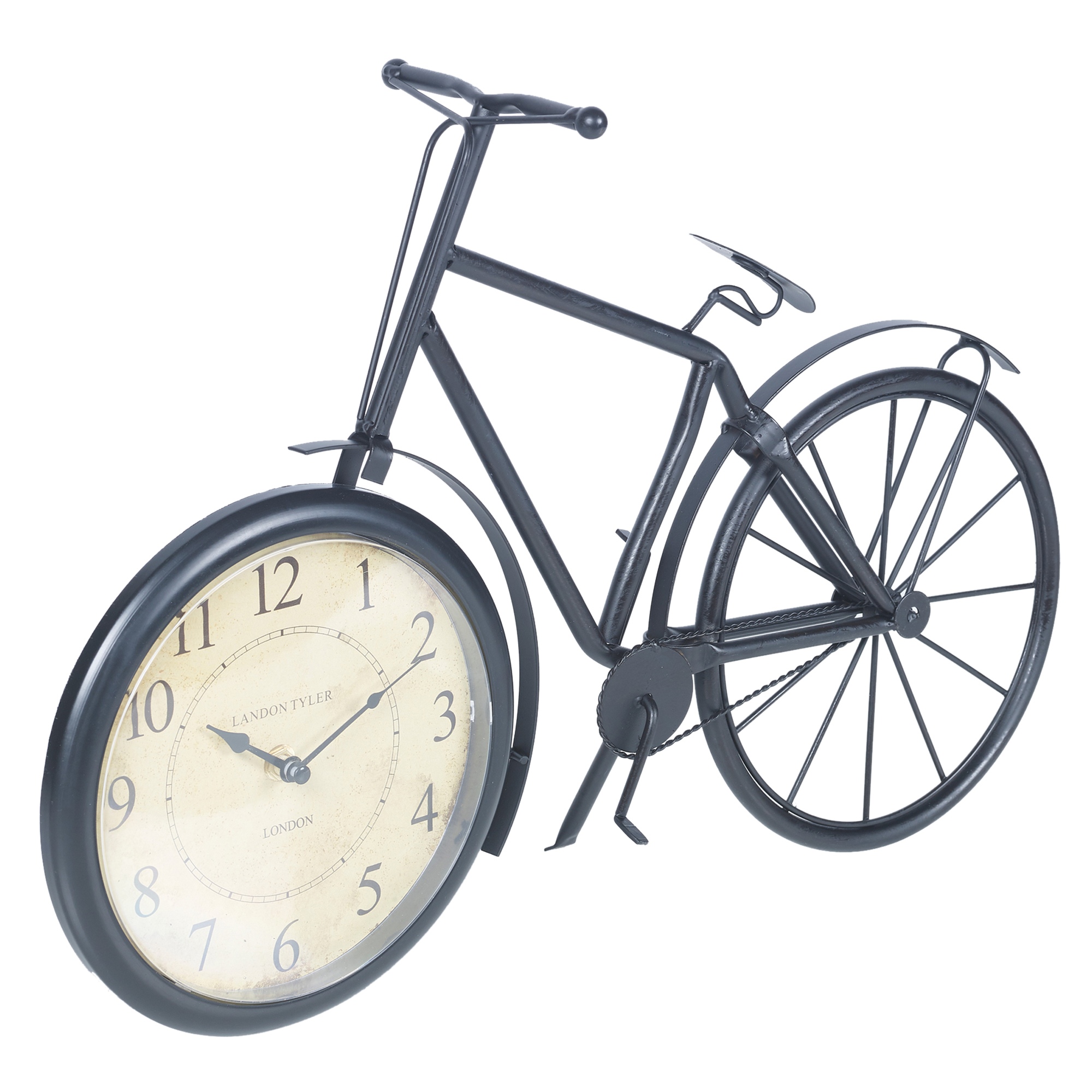 Decorative Vintage Retro Black Metal Bicycle Desk Clock Ornament