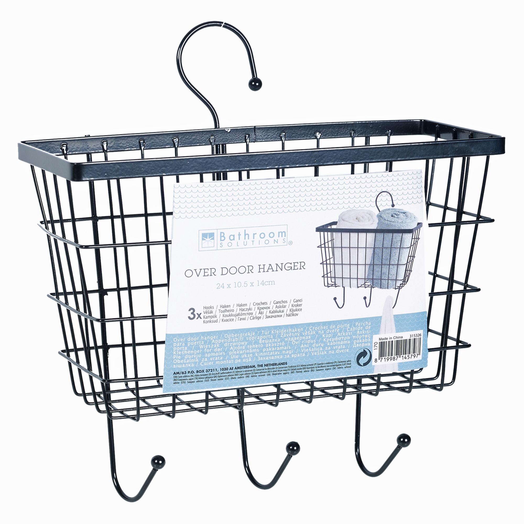 Hanging Storage Basket Rack Over Door Tidy Kitchen Bathroom Space